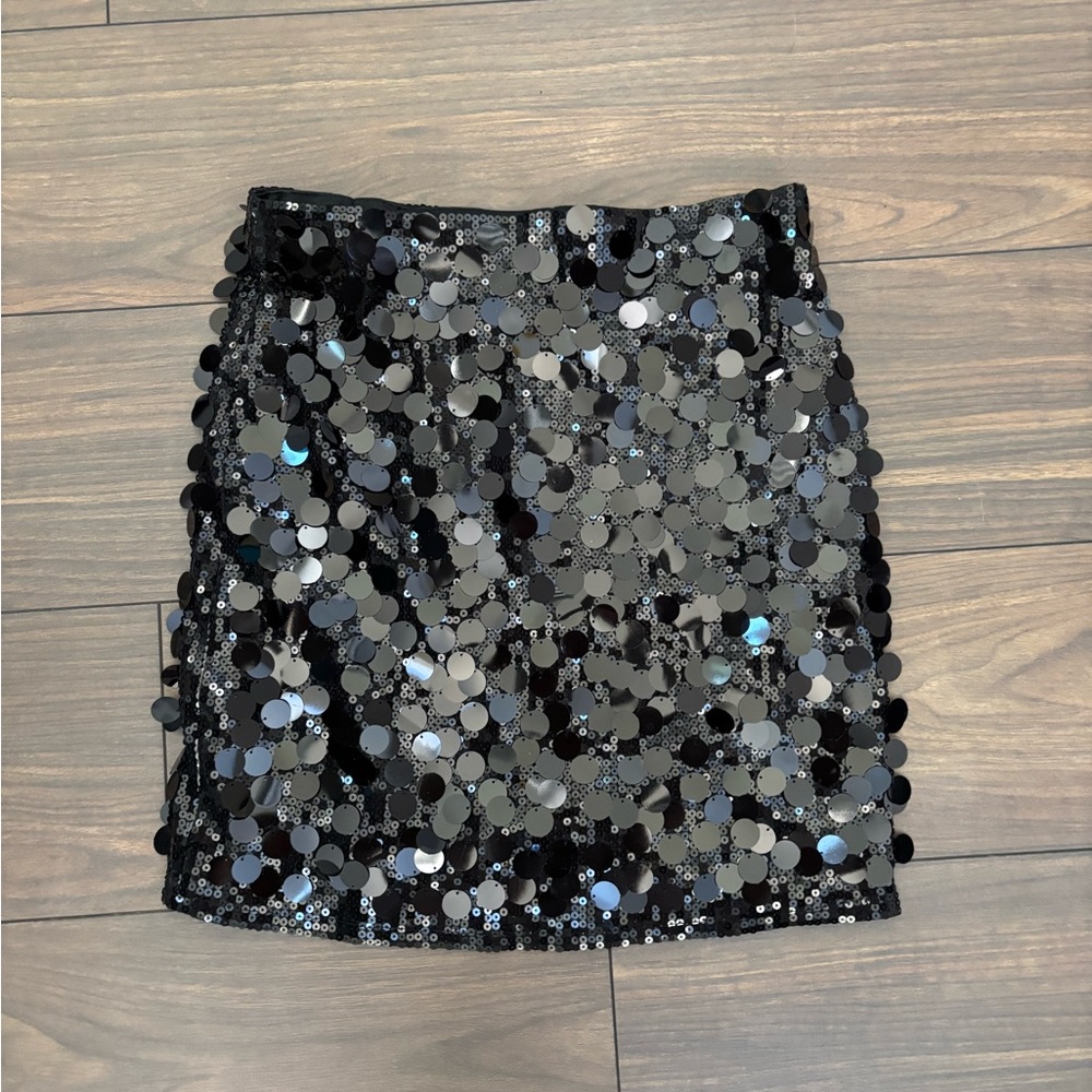 Black Sequin Mini Skirt - Women's Party Skirt